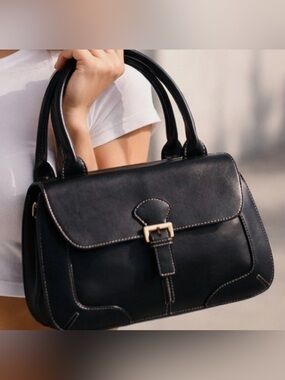 Emilie M Black Vegan Satchel Bag